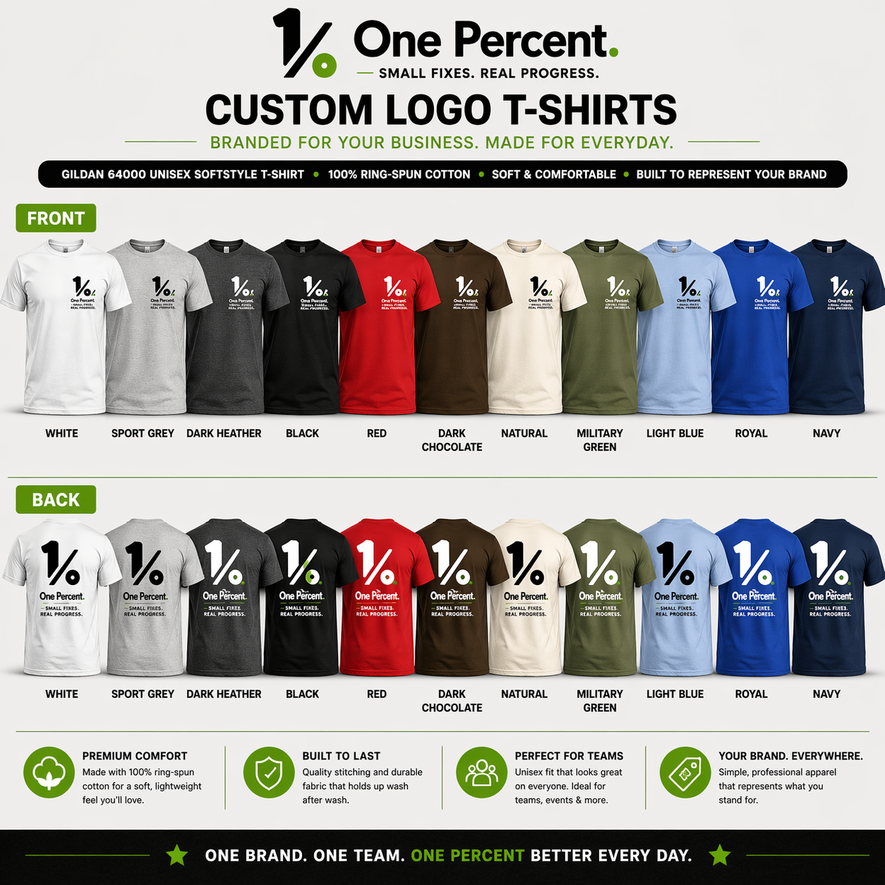 Custom Logo T Shirt Company Branded Unisex Tee Gildan 64000