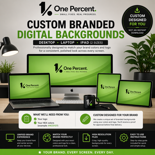 Custom Branded Desktop Digital Backgrounds Laptop iPad Wallpaper Set Personalized Design