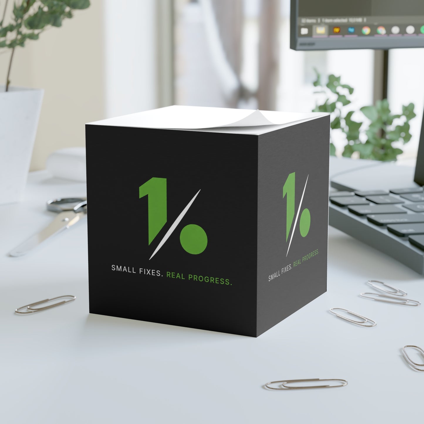Custom Branded Sticky Note Cube — Fully Designed 4-Sided Print