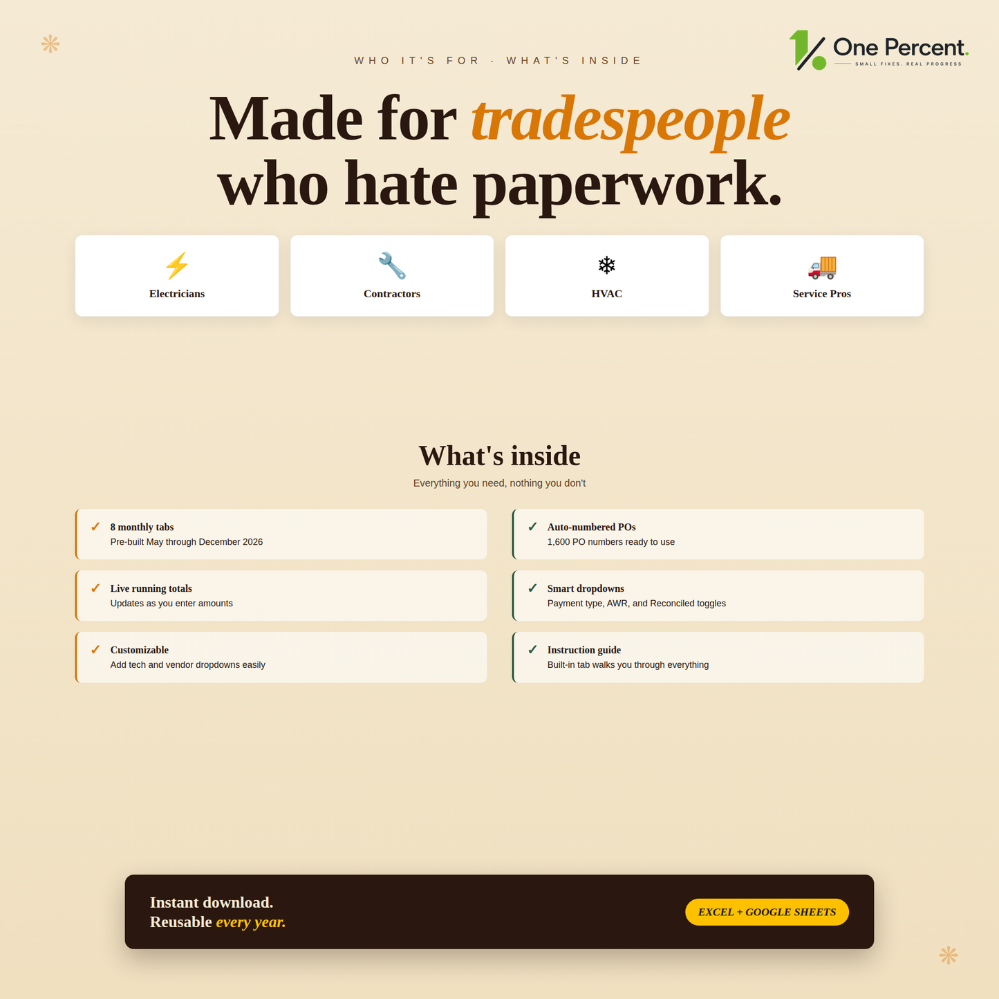 Purchase Order Tracker Spreadsheet — Monthly Tabs, Auto-Numbering, Running Totals Digital Download