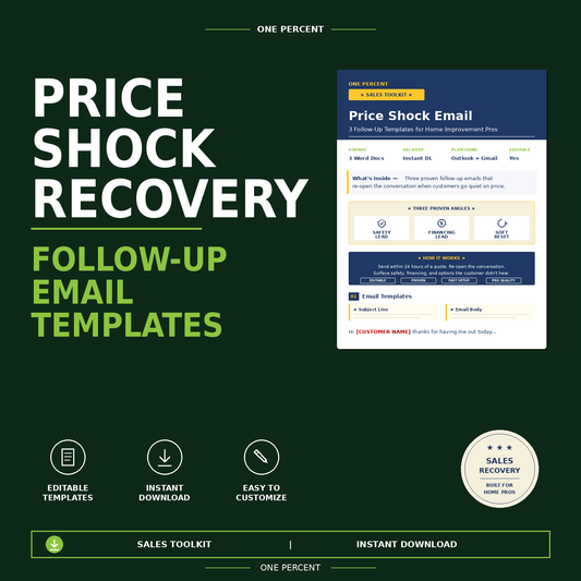 Price Shock Recovery Kit — Follow-Up Email Templates