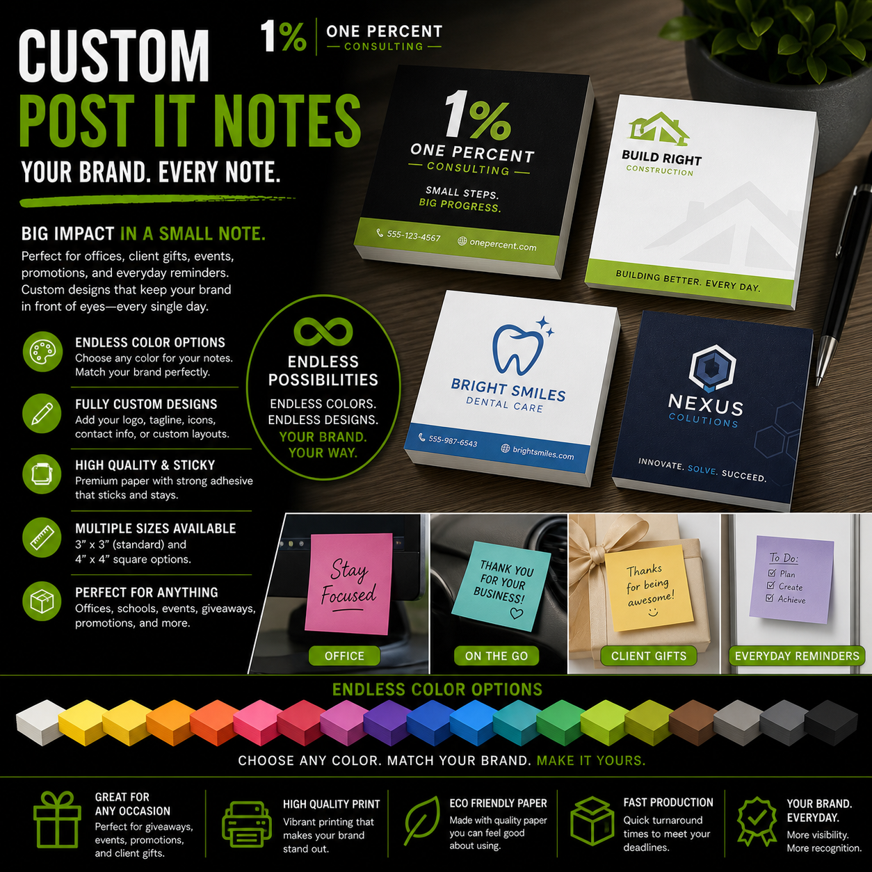 Custom Branded Post-it® Notes — Fully Designed Sticky Notes
