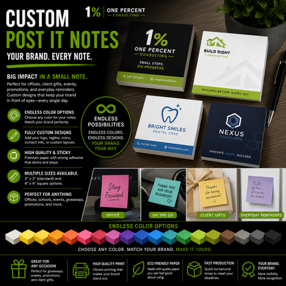 Custom Branded Post-it® Notes — Fully Designed Sticky Notes