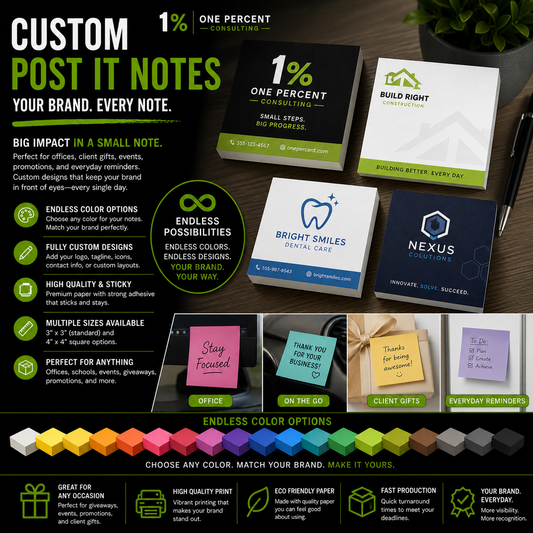 Custom Branded Post-it® Notes — Fully Designed Sticky Notes